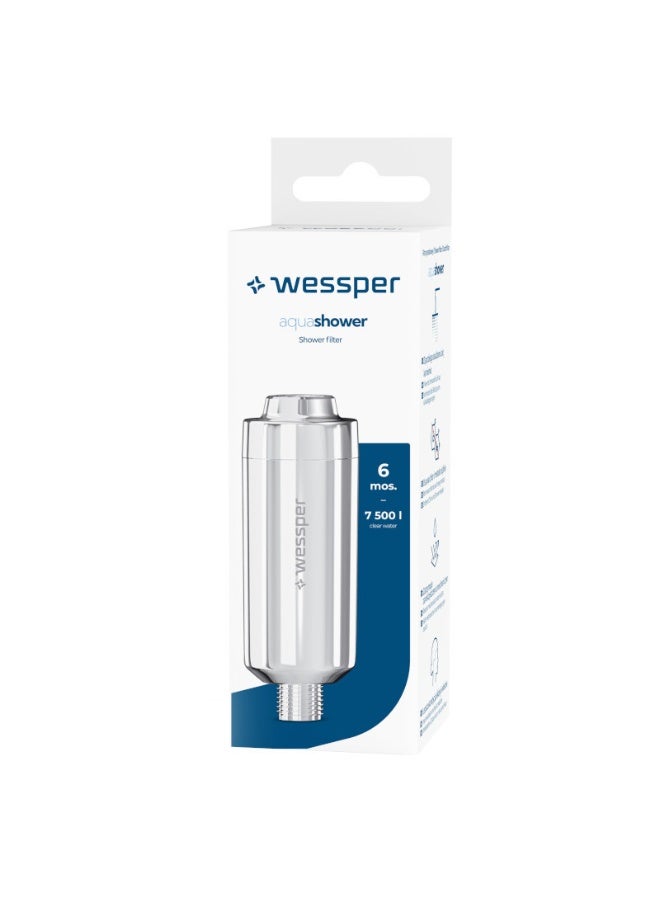 Wessper AquaShower Silver Shower Water Filter - Image 1