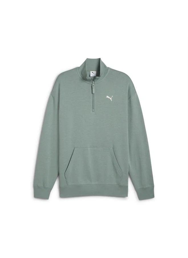 Puma Green Moon WARDROBE ESS Relaxed Half Zip Crew Men for Men | Best Price UAE