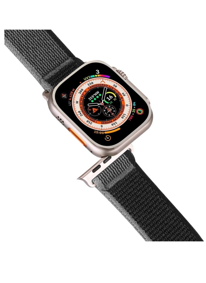 Generic - Compatible with Apple Watch Strap 44mm Ultra 49mm 45mm 42mm Replacement Band for iwatch series 8 7 6 SE 5 4 3 2 1 Stretchy Braided Nylon Sport Trail Loop Wristband for Men Women,Black/orange - Image 1