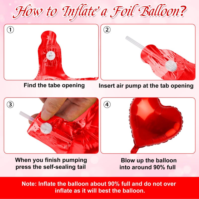 Nelisylux 12 Pcs Rose Gold And Red Heart Foil Balloons For Valentines Day Decorations 18 Inch Romantic Love Valentine Heart Balloons For Valentines Day Wedding Marriage Birthday Bridal Shower Party Decorations - Image 4