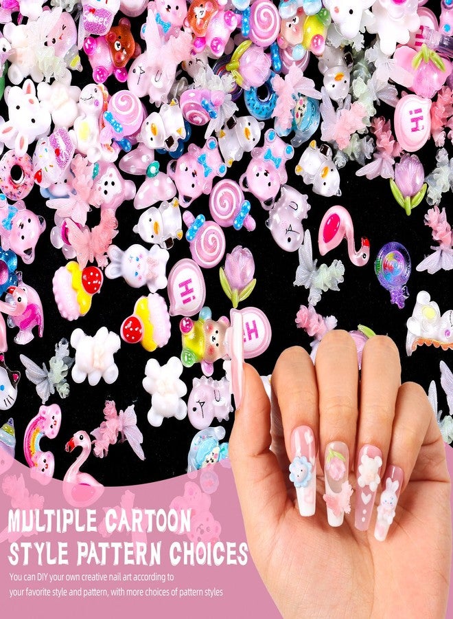 MAJOR DIJIT Cute 3D Nail Charms Dolphin Pineapple Food Panda Dinosaur Snail Cartoon Mix Jewelry Charms for Nail Art Design DIY Crafts Accessories Decorations (180) - Image 3