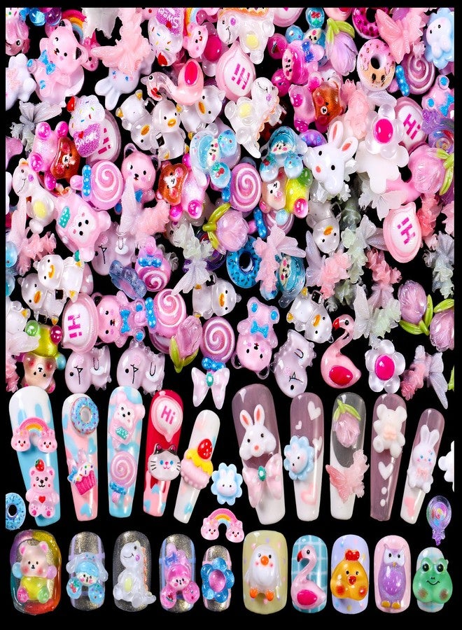 MAJOR DIJIT Cute 3D Nail Charms Dolphin Pineapple Food Panda Dinosaur Snail Cartoon Mix Jewelry Charms for Nail Art Design DIY Crafts Accessories Decorations (180) - Image 2