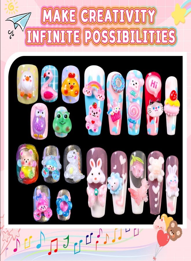 MAJOR DIJIT Cute 3D Nail Charms Dolphin Pineapple Food Panda Dinosaur Snail Cartoon Mix Jewelry Charms for Nail Art Design DIY Crafts Accessories Decorations (180) - Image 4