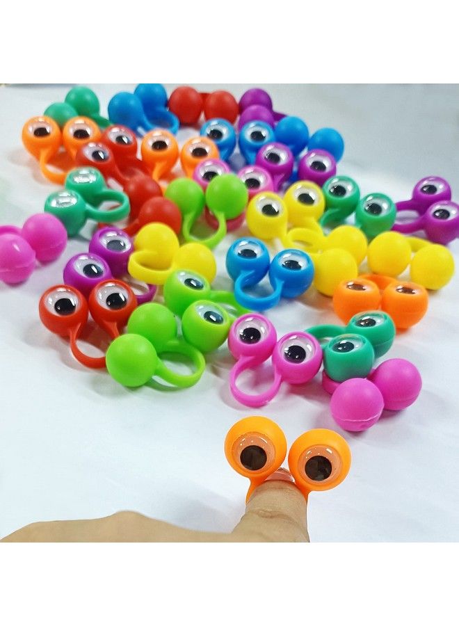 Eye Finger Puppets Googly Eye Finger Puppets Wiggly Eyeball Finger Puppet Rings Eye Finger Toy Kids Party Favor 8 Colors A Pack Of 80  - Image 5