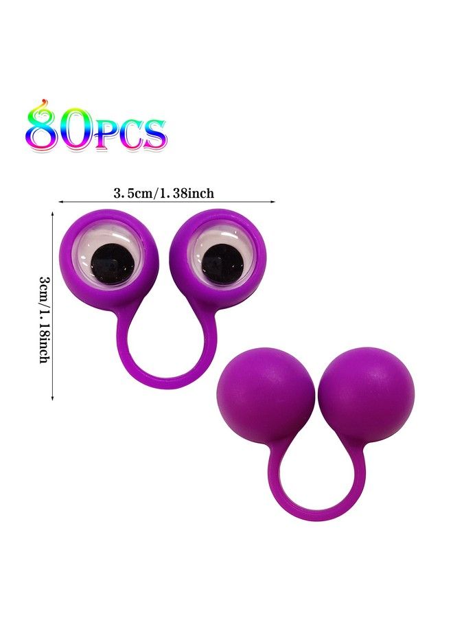 Eye Finger Puppets Googly Eye Finger Puppets Wiggly Eyeball Finger Puppet Rings Eye Finger Toy Kids Party Favor 8 Colors A Pack Of 80  - Image 3