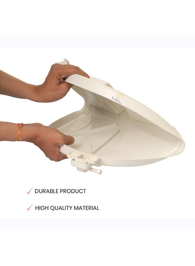 TRIBHU Heavy Plastic Water tank lid, Pure Unbreakable Lid, Hinge Type, Durable, 500 L - 2000 L Water Tank Capacity, Open Water Tank Lid, Flush Tank Lid, Round Shape, Closing Lid, (White, 1 Pcs) - Image 5