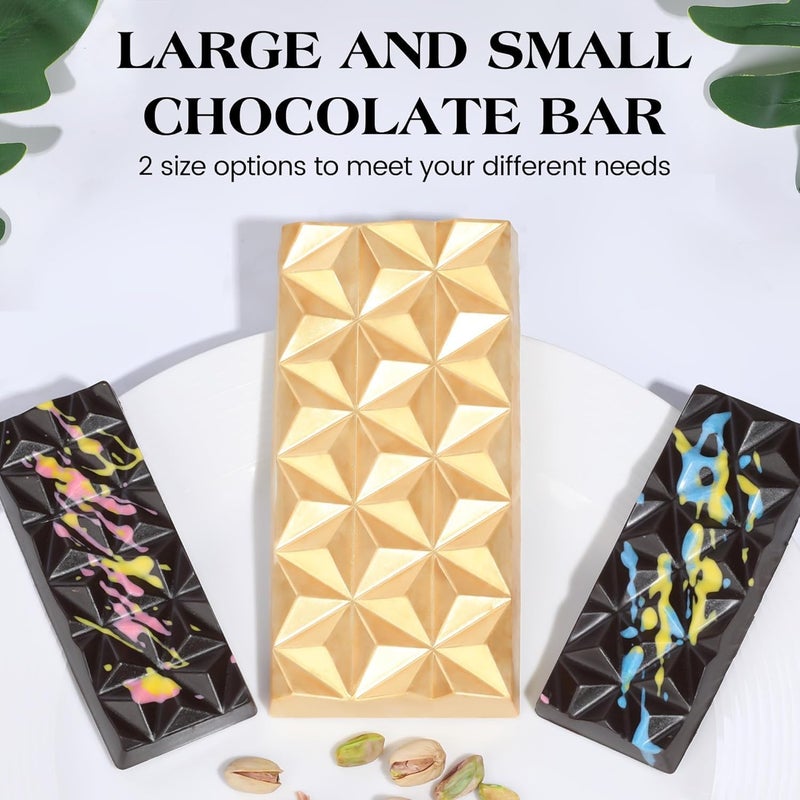 LEGACYCART Deep Chocolate Bar Molds 3 Slot Pyramid Design Dubai Chocolate Bar Mold Thick Candy Molds for Kunafa Stuffed Pistachio Chocolate Bars Break Apart Chocolate Knafeh Filling Mold - Image 3