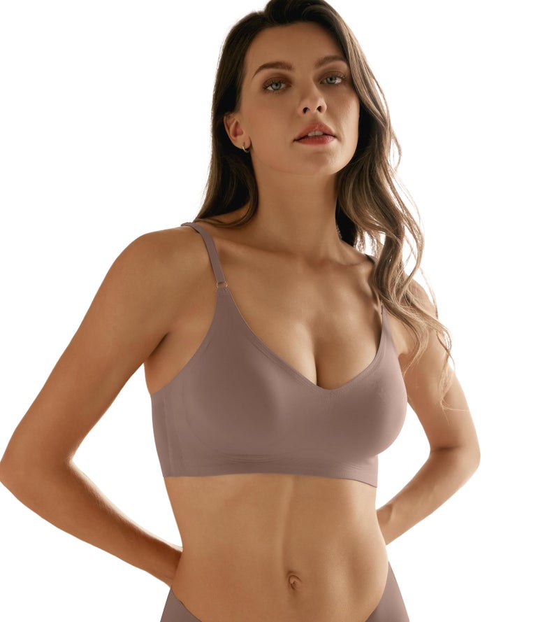 DEANGELMON Seamless Bras for Women V Neck Padded Bra Adjustable Straps Bralettes Everyday Sleeping Bra Multiple Pack(3P16,M) - Image 5