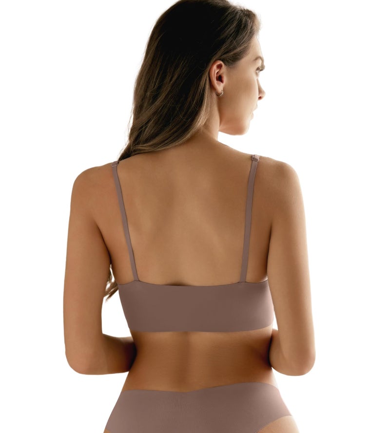 DEANGELMON Seamless Bras for Women V Neck Padded Bra Adjustable Straps Bralettes Everyday Sleeping Bra Multiple Pack(3P16,M) - Image 4