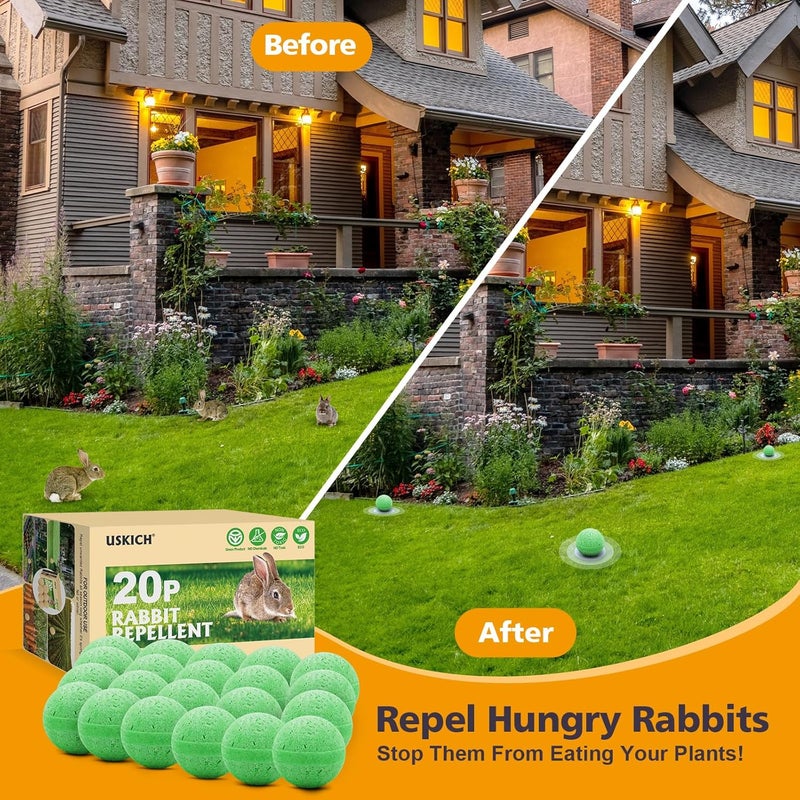 USKICH Rabbit Repellent Outdoor,20 Pack Natural Peppermint Oil Rabbit Repellent Pet Safe,Powerful Rabbit Deterrent,Rabbit Repellant for Garden,Deer Repellent for Outdoor Tree Yard, Safe for Lawn and Plant - Image 5