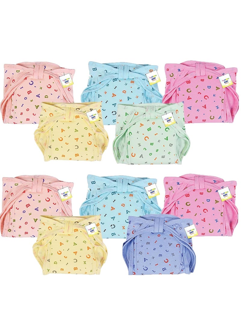 Toddylon Baby Products New Born Baby Clothes | Cloth Diapers | Langots | Nappies | Cotton | Reusable | Washable Nappy (0-6 Months, Pack of 10) - Image 1