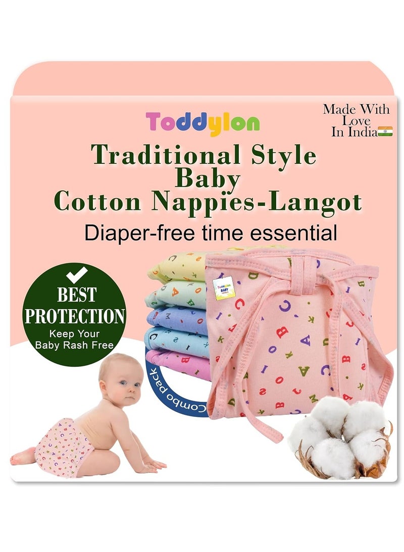 Toddylon Baby Products New Born Baby Clothes | Cloth Diapers | Langots | Nappies | Cotton | Reusable | Washable Nappy (0-6 Months, Pack of 10) - Image 3