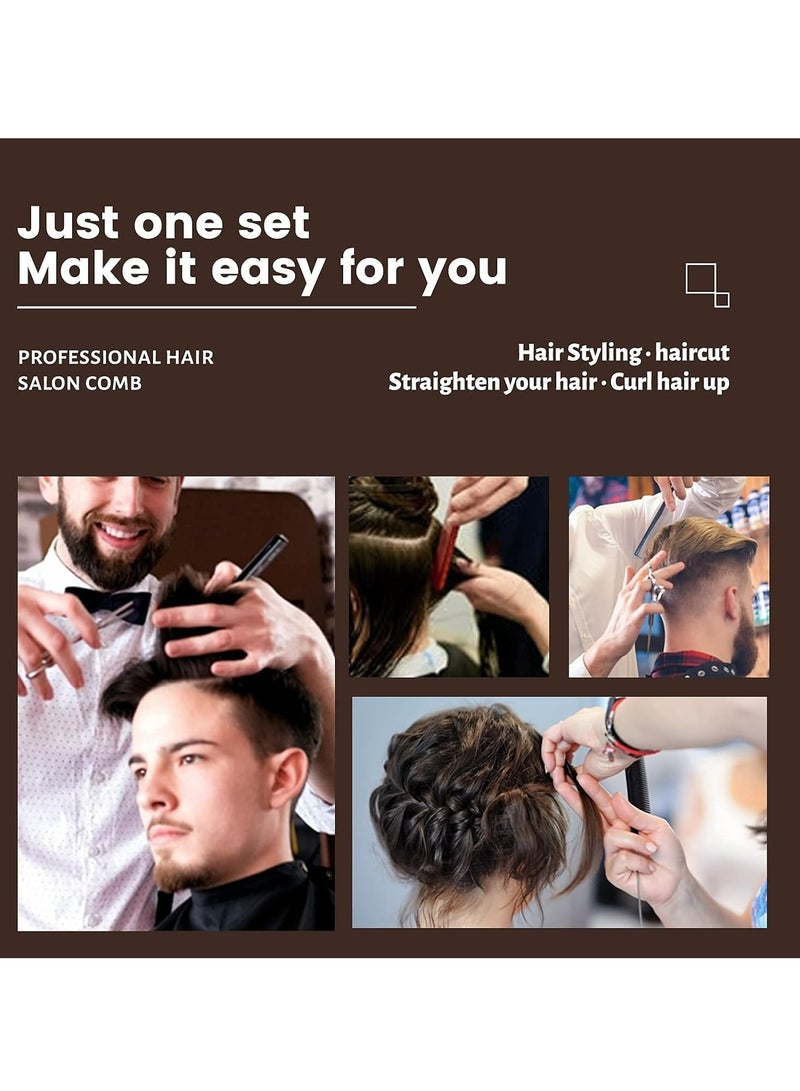 RollsTimi  10-Piece Professional Salon Hair Comb Set Black - Image 2