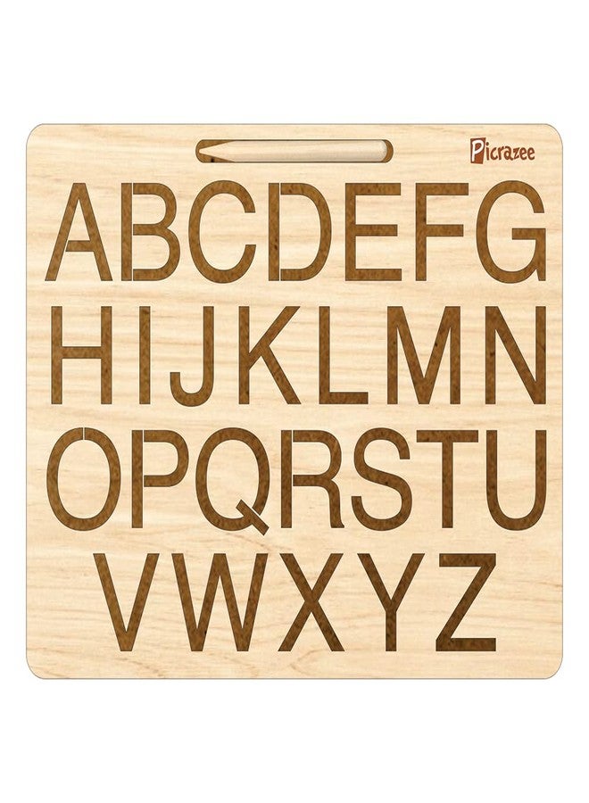 Picrazee Educational Wooden Tracing Board for Kids | Handwriting and Learning Slates for Children | Set of 2 (Capital Alphabets & Numbers) - Image 4