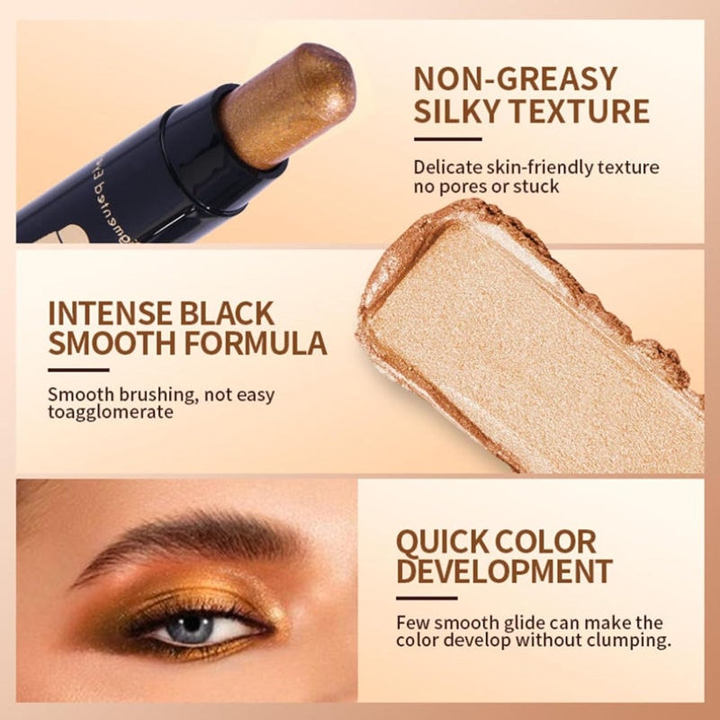 Soelegant 6PCS Cream Eyeshadow and Highlighter Set, Contouring and Highlighting Eyeshadow Stick, Long-Lasting Color, Waterproof and Smudge-Proof, Easy to Apply, Eye shadow Pencil Makeup Set - Image 3