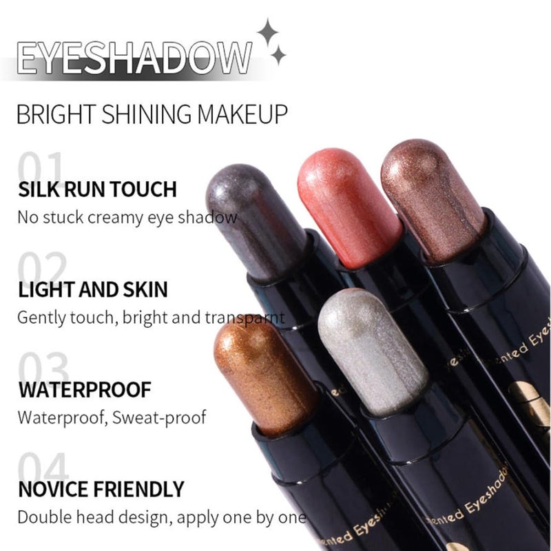 Soelegant 6PCS Cream Eyeshadow and Highlighter Set, Contouring and Highlighting Eyeshadow Stick, Long-Lasting Color, Waterproof and Smudge-Proof, Easy to Apply, Eye shadow Pencil Makeup Set - Image 5