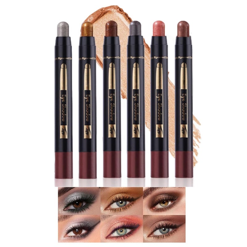 Soelegant 6PCS Cream Eyeshadow and Highlighter Set, Contouring and Highlighting Eyeshadow Stick, Long-Lasting Color, Waterproof and Smudge-Proof, Easy to Apply, Eye shadow Pencil Makeup Set - Image 1