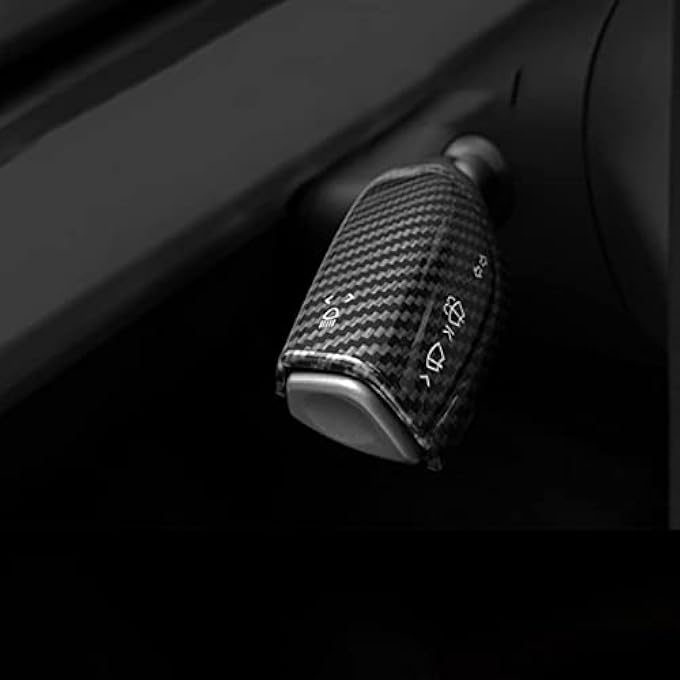 rayihni REVHQ Model 3 Model Y Column Gear Shift Cover Best Model 3 Steering Wheel Interior Protection Accessories Frame Patch ABS Material High Glossy Carbon Fiber Shiny Finish Surface ShinyGlossy surface - Image 3