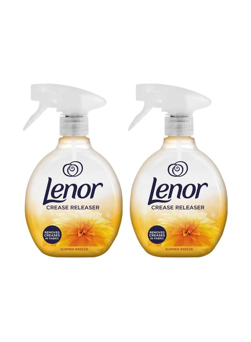 بخاخ لينور لإزالة التجاعيد من الأقمشة بعطر نسيم الصيف عبوة 2 × 500 مل