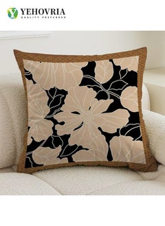 YEHOVRIA Pillow Cover, Set of 4 Abstract Modern Decorative Couch Pillow Case, Short Plush Cushion Cover, Flower Decorative Cushion Covers Pillow Case,18 X 18 Inch（Double sided pattern）  - Image 4