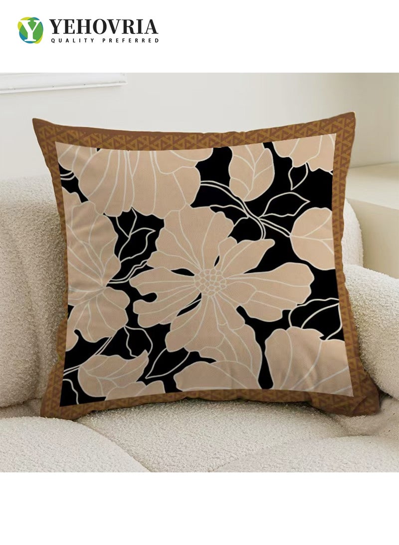 YEHOVRIA Pillow Cover, Set of 4 Abstract Modern Decorative Couch Pillow Case, Short Plush Cushion Cover, Flower Decorative Cushion Covers Pillow Case,18 X 18 Inch（Double sided pattern） - Image 4