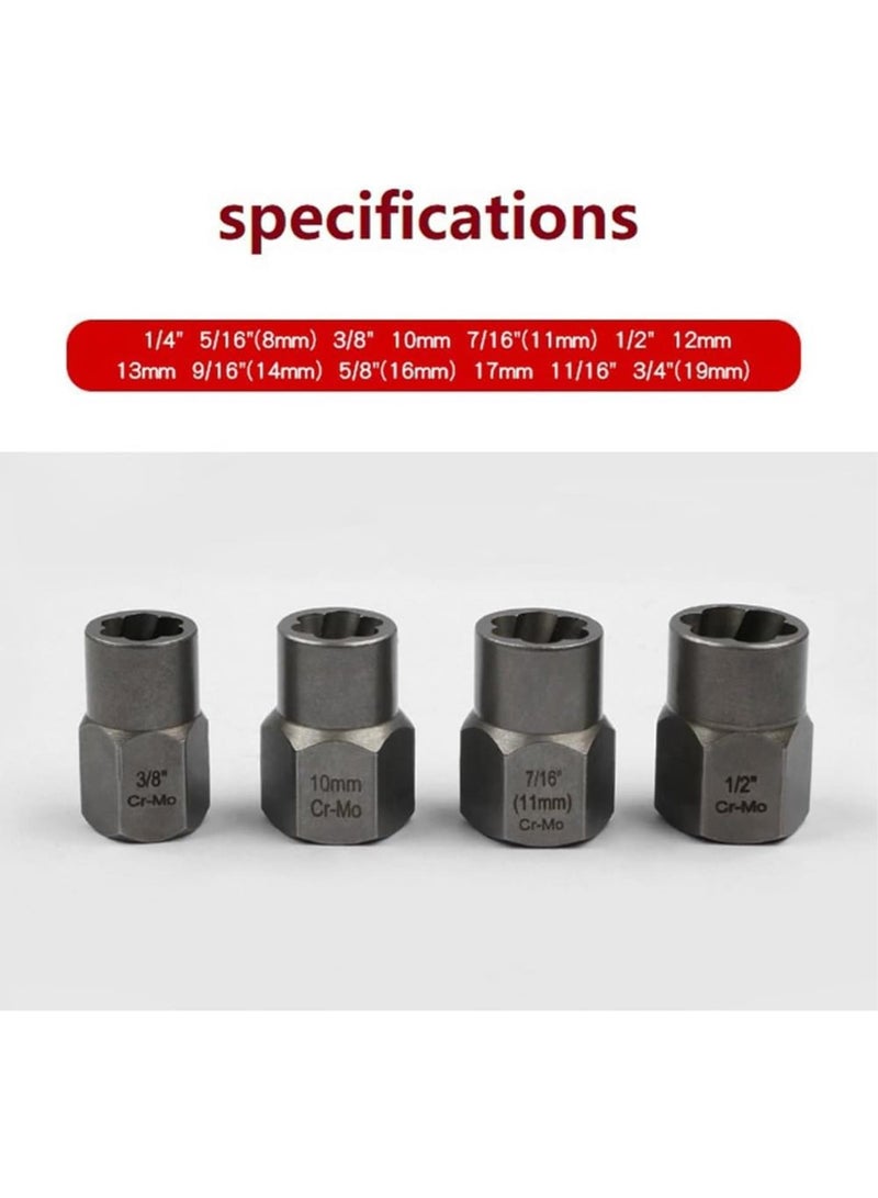 GGOOT 26 PCS Broken Nut and Bolt Extractor Sets Silver Metal Hardware Tools are Used to Remove Damaged Screws - Image 1