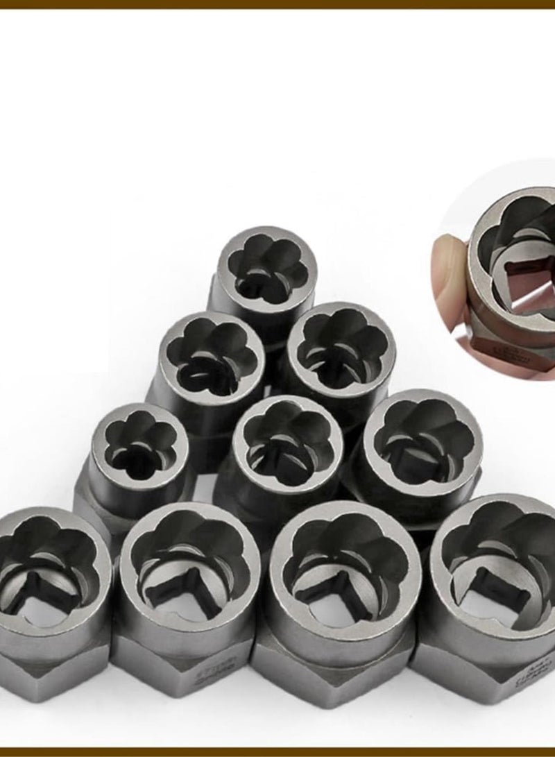 GGOOT 26 PCS Broken Nut and Bolt Extractor Sets Silver Metal Hardware Tools are Used to Remove Damaged Screws - Image 5