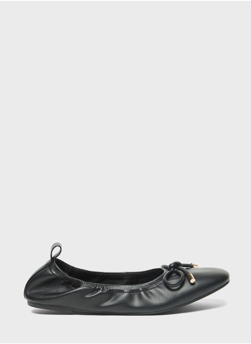 Celeste - Lace Up Flat Ballerinas - Image 1