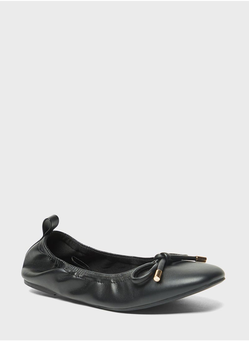 Celeste - Lace Up Flat Ballerinas - Image 1