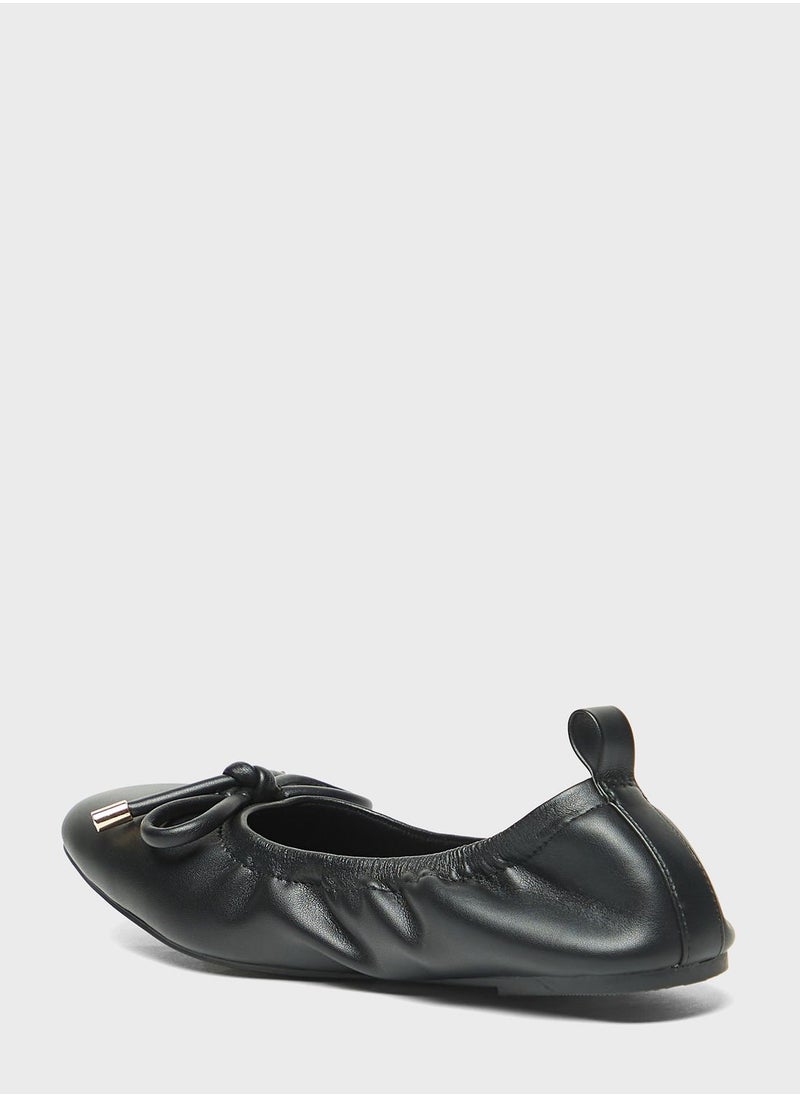 Celeste - Lace Up Flat Ballerinas - Image 1