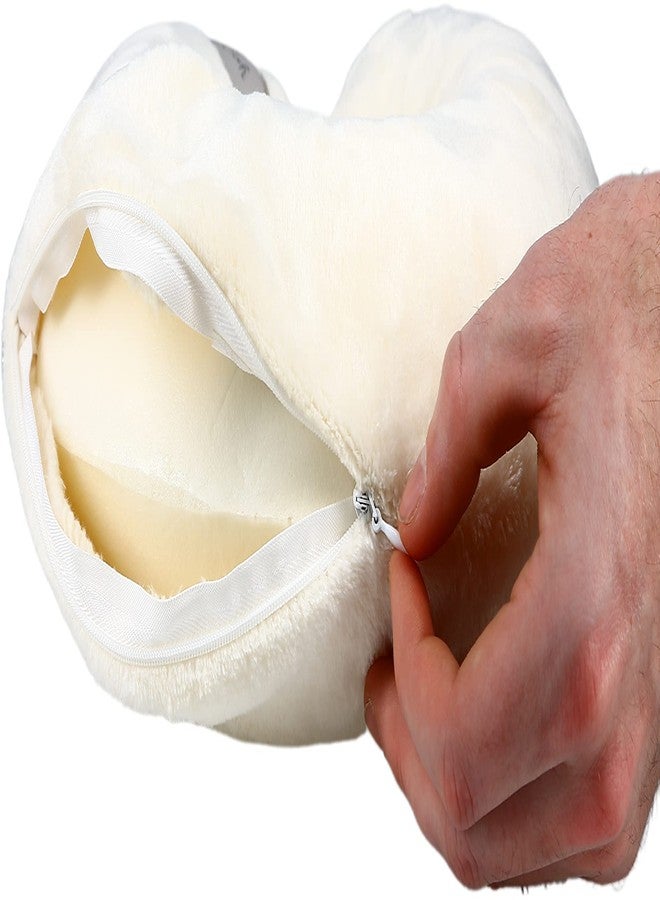 شركة بافيليون جيفت شركة بافيليون للهدايا - أفضل الأشياء في الحياة - وسادة رقبة ناعمة من إسفنج الذاكرة للسفر والإقامة في المستشفى، لون كريمي - Image 5