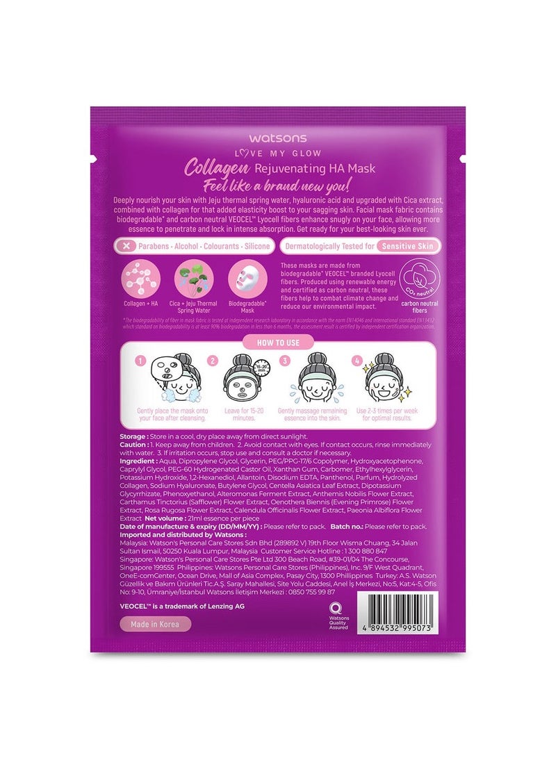 Watsons Collagen Rejuvenating HA Mask 1pcs 21ML - Image 2