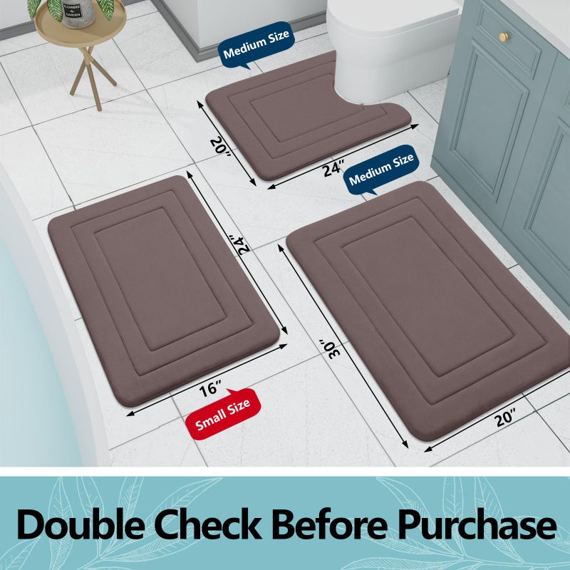 Arotive Arotive Memory Foam Bathroom Rug Mat 36x24  Ultra Soft and Absorbent Bath Mat  Machine Wash Dry  Comfortable Bath Rug Carpet for Bathroom Floor  Tub and Shower  Brown  - Image 4