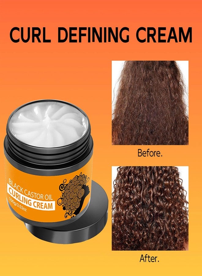 Grospe Black Castor Oil Curl Defining Cream, Anti-Frizz Curling Cream for Enhances Wavy Hair and Curly Hair, Hydrating Hair Mask Curl Cream to Define All Curly Types & Hair Textures - Image 4