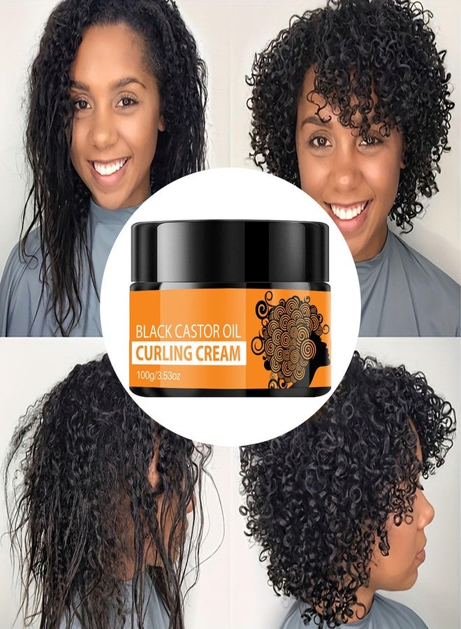 Grospe Black Castor Oil Curl Defining Cream, Anti-Frizz Curling Cream for Enhances Wavy Hair and Curly Hair, Hydrating Hair Mask Curl Cream to Define All Curly Types & Hair Textures - Image 3