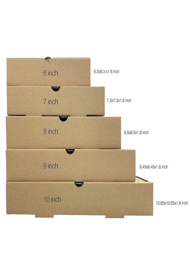SANDUUQ Corrugated Kraft Cardboard Brown Color Pizza Box, Cake Boxes (7X7X1.5 inch) Pack of 25 - Image 2