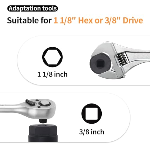 OXCANO Oil Pressure Sensor Socket, 1 1/16 Socket Switch Compatible with 3/8" Drive or 1 1/8" Hex Wrench, Professional for Quick Removing/Installing Sending Unit (Black) - Image 4