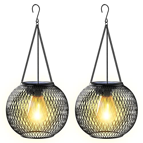 KagoLing Solar Lantern Outdoor Waterproof, KagoLing Upgraded Hanging Solar Lights Outdoor Garden Decorations Decorative Lighting Solar Powered Waterproof Tree Lantern for Garden Yard Patio Pathway, 2 Pack - Image 1