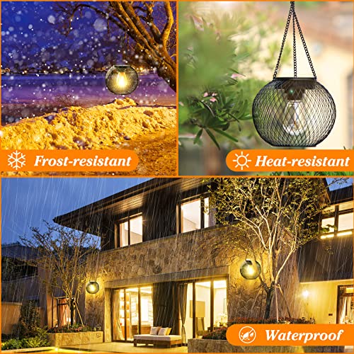 KagoLing Solar Lantern Outdoor Waterproof, KagoLing Upgraded Hanging Solar Lights Outdoor Garden Decorations Decorative Lighting Solar Powered Waterproof Tree Lantern for Garden Yard Patio Pathway, 2 Pack - Image 4