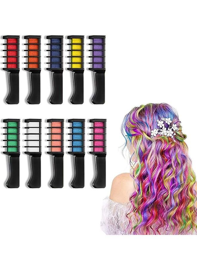 عربست 10 ألوان مشط طباشير للشعر، طقم طباشير للشعر قابل للغسل، طقم طباشير للشعر قابل للغسل، طقم طباشير للشعر مؤقت للفتيات - Image 1