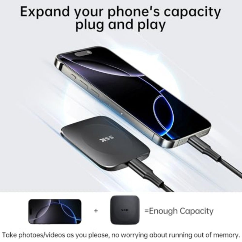 256GB Portable External SSD up to 550 MB s External Hard Drive USB-C Type-C to USB-C A cable fast USB 3.2 Gen 2 Solid State Drive for iPhone 15 16 17 Android Windows Mac tablet and Xbox One - Image 3