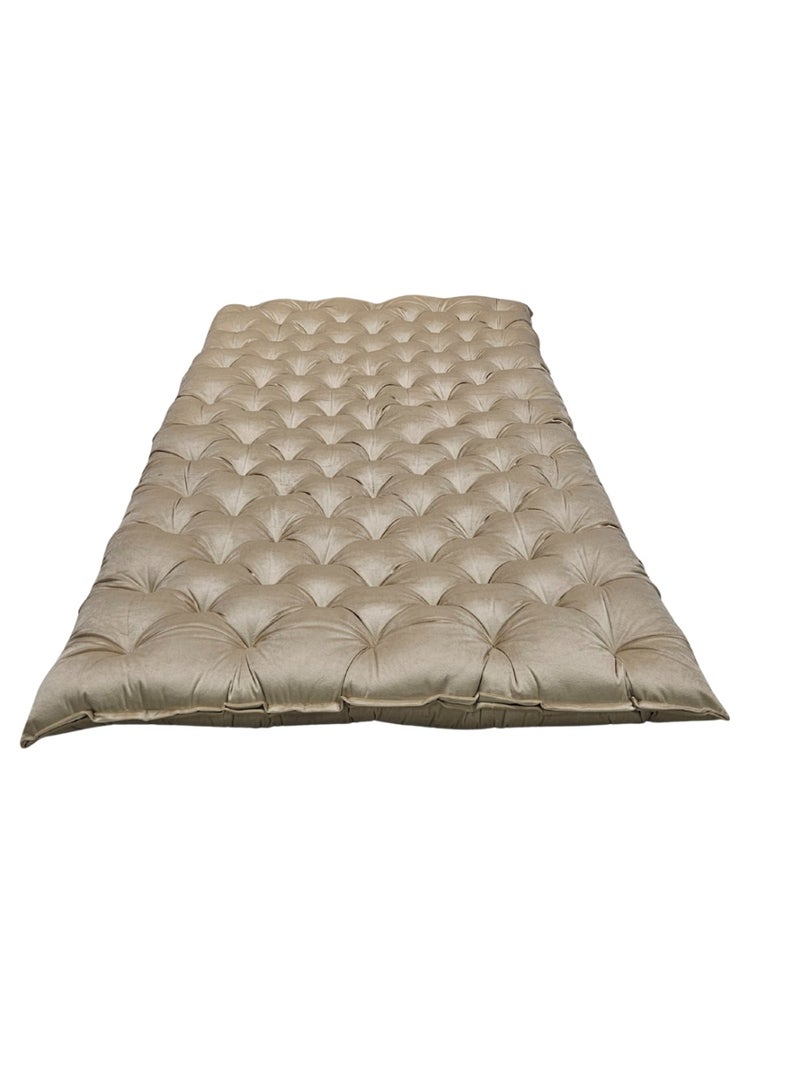 سمارت هوم مرتبة ومطرحة أرضية فاخرة بقماش مخمل ناعم وحشوة بوليستر كثيفة – فراش أرضي مريح للنوم والضيافة والجلسات المنزلية – مرتبة فردية قابلة للطي للاستعمال اليومي – مقاس 190×90×10 سم - (المرتبة مع الشنطة) - Image 4