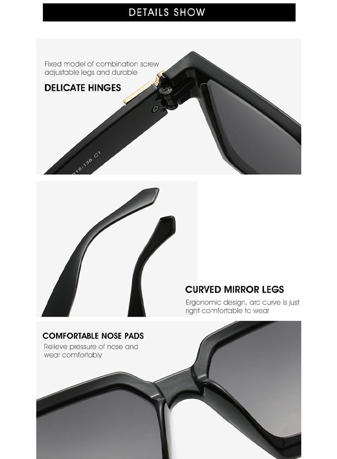 Unisex  Fashion Sunglasses European - Black/Grey - Image 4