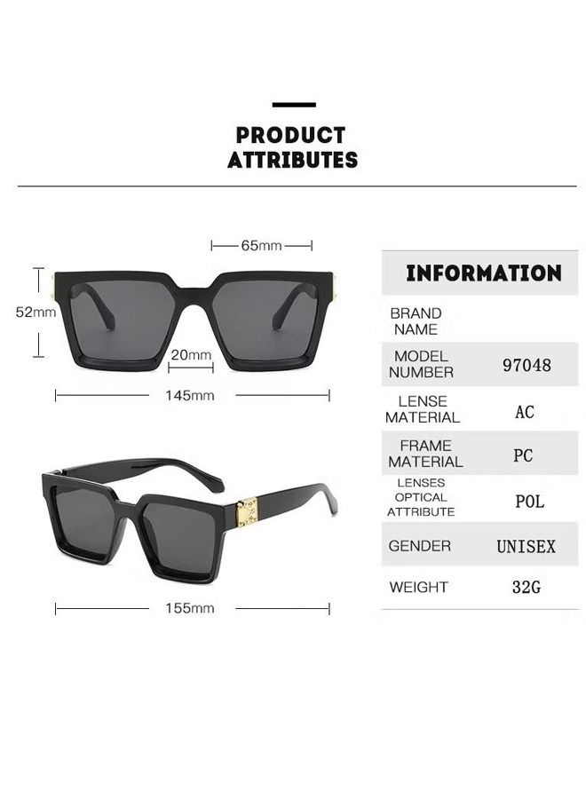 Unisex  Fashion Sunglasses European - Black/Grey - Image 2