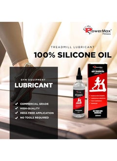 PowerMax Fitness Multi-Purpose Pms-200 Silicone Oil Bottle 100% 200Ml Pure Silicone Treadmill Belt Lubricant, Full Belt Width Lubrication, No Odor & No Propellants, Nozzle Cap For Easy Application  - Image 2
