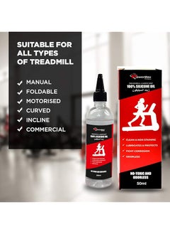 PowerMax Fitness Multi-Purpose Pms-200 Silicone Oil Bottle 100% 200Ml Pure Silicone Treadmill Belt Lubricant, Full Belt Width Lubrication, No Odor & No Propellants, Nozzle Cap For Easy Application  - Image 3