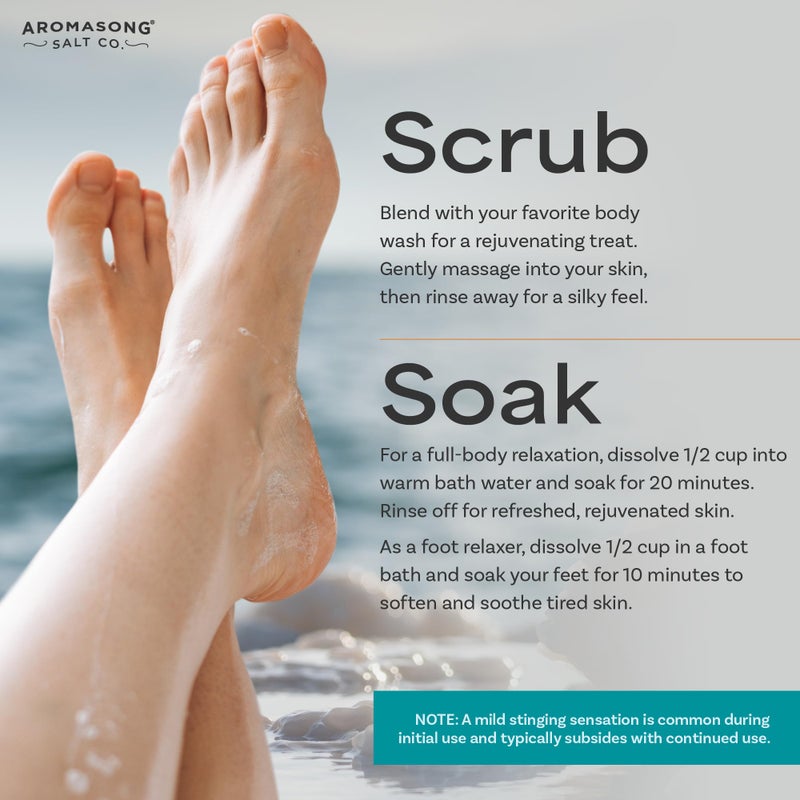 Aromasong Magnesium Flakes for Bath from The Dead Sea- 3 LB Resealable Pack Magnesium Chloride Flakes -Organic Bath Salt Muscle Relaxing Mineral Soak (Packaging May Vary) - Image 4