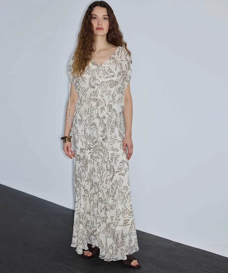 Ipekyol Printed Viscose Asymmetric Dress