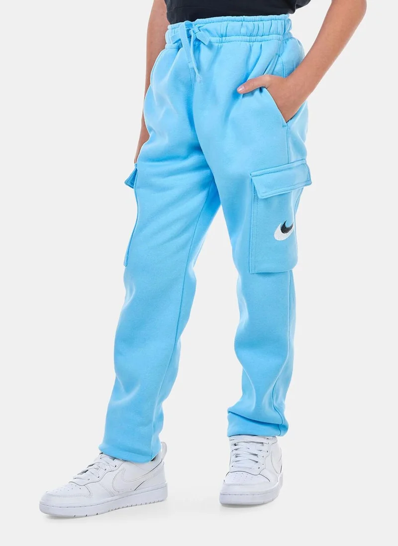 نايكي Kids' Sportswear Fleece Graphic Cargo Trousers