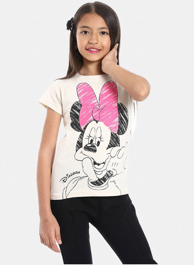 DIADORA Girls Cotton Printed T-Shirt - Image 1